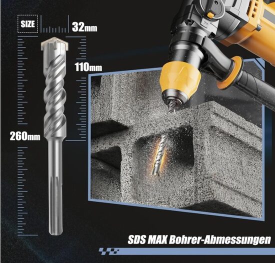 SDS Max urbis 32 x 260 mm, betonam ar 4 karbīda malām